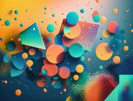 Colorful abstract geometric background with dot shapes pointillism style created with technology photo