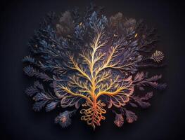 Yggdrasil world tree concept created with technology photo