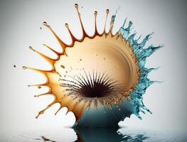 Radial spiral water splash background created with technology photo