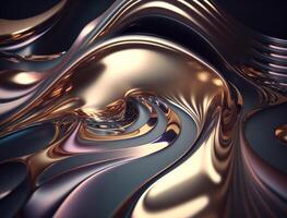 A metallic abstract wavy liquid background technology photo