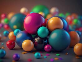 Colorful balls Dynamic liquid shapes background created with technology photo