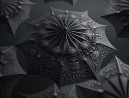 Abstract black geometric background Various shapes Flat lay created with technology photo
