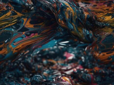 Bright fluid paint pattern Dynamic liquid shapes seamless background created with technology photo