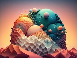 Abstract image featuring a combination of organic and geometric shapes dynamic and energetic background created with technology photo