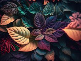 Abstract colorful foliage background created with technology photo