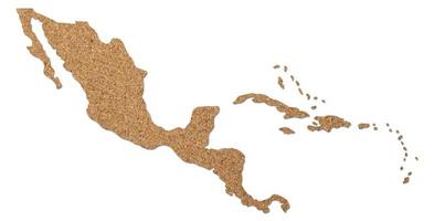 Central America map cork wood texture . photo