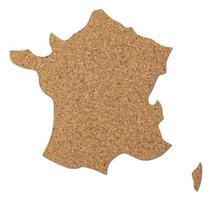 France map cork wood texture. photo