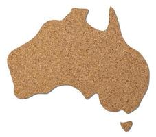 Australia map cork wood texture . photo