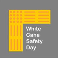 White cane safety day concept banner with guiding block for pedestrian Wallpaper Background and copy Space Area. Suitable to place on content with that theme. october united states holiday vector