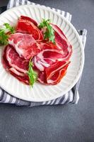 coppa cured meat sausage pork neck meal food snack on the table copy space food background rustic top view photo
