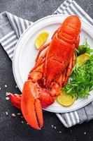 fresh lobster seafood product meal food snack on the table copy space food background rustic top view photo