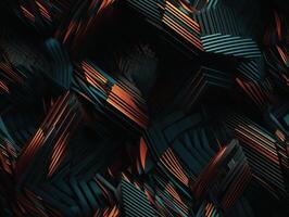 Dark abstract geometric grid pattern Seamless background created with technology photo