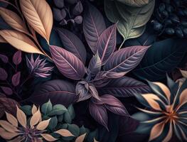 Abstract colorful foliage background created with technology photo