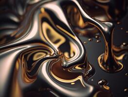 A metallic abstract wavy liquid background technology photo