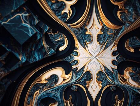 Marble stone texture background material with elements of semi-precious stones and gold created with technology photo