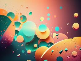 Colorful abstract geometric background with dot shapes pointillism style created with technology photo