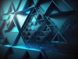 Futuristic triangles background Abstract geometric pattern created with technology photo