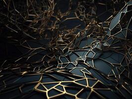 Dark black abstract background An abstract image featuring organic shapes and lines that intersect and overlap created with technology photo