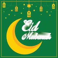 eid Mubarak social medios de comunicación diseño vector