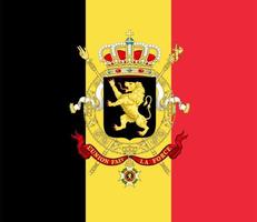 National flag of Belgium. Belgium flag with original color and proportion. Flat illustration. photo