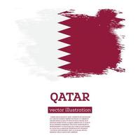 Qatar Flag with Brush Strokes. Independence Day. vector