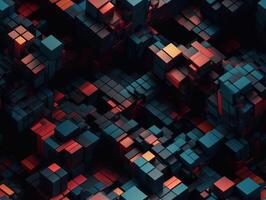 Dark abstract geometric grid pattern Seamless background created with technology photo