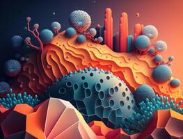 Abstract image featuring a combination of organic and geometric shapes dynamic and energetic background created with technology photo