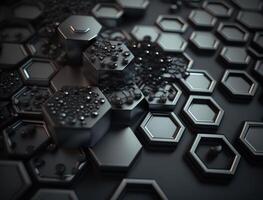Futuristic hexagonal background Abstract geometric grid pattern created with technology photo