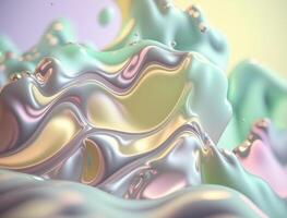 Light pastel colors fluid wavy liquid abstract background created with technology photo