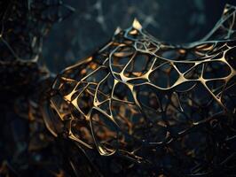 Dark black abstract background An abstract image featuring organic shapes and lines that intersect and overlap created with technology photo