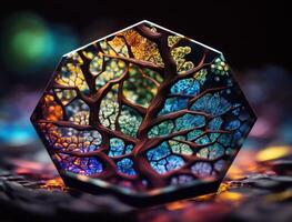 Colorful Crystal tree hybrid created with technology photo
