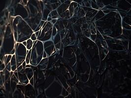 Dark black abstract background An abstract image featuring organic shapes and lines that intersect and overlap created with technology photo