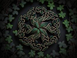 Ethnic celtic ornaments Esoteric vegetal background created with technology photo