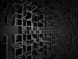 3D Futuristic cubes background Abstract geometric mosaic Square tiles pattern created with technology photo