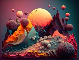 Abstract image featuring a combination of organic and geometric shapes dynamic and energetic background created with technology photo