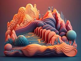 Abstract image featuring a combination of organic and geometric shapes dynamic and energetic background created with technology photo