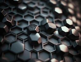 Futuristic hexagonal background Abstract geometric grid pattern created with technology photo
