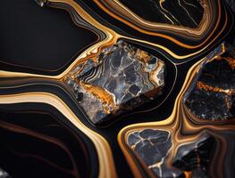 Marble stone texture background material with elements of semi-precious stones and gold created with technology photo