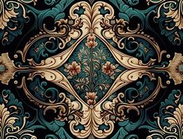 Royal vintage Victorian Gothic background Rococo venzel and whorl created with technology photo