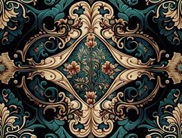 Royal vintage Victorian Gothic background Rococo venzel and whorl created with technology photo