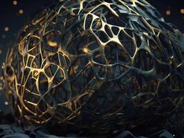Dark black abstract background An abstract image featuring organic shapes and lines that intersect and overlap created with technology photo