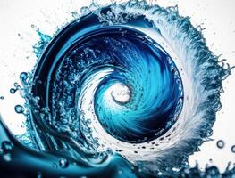 Radial spiral water splash background created with technology photo