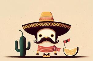 Cinco De Mayo, Mexican holiday 5 May, party invitation and greeting card design, generative ai photo