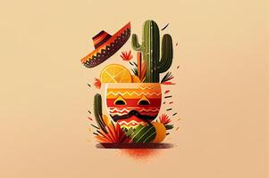 cinco Delaware mayonesa, mexicano fiesta 5 5 mayo, fiesta invitación y saludo tarjeta diseño, generativo ai foto
