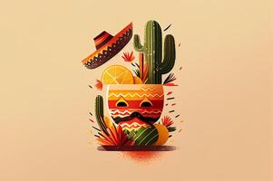 Cinco De Mayo, Mexican holiday 5 May, party invitation and greeting card design, photo