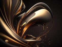 A metallic abstract wavy liquid background technology photo