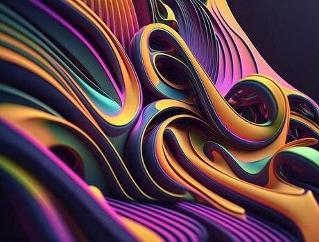 Modern colorful wave stripes pattern background created with technology photo