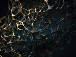 Dark black abstract background An abstract image featuring organic shapes and lines that intersect and overlap created with technology photo