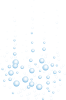 submarino burbujas de burbujeante soda. corrientes de aire. disolviendo tabletas realista oxígeno popular en efervescente beber. azul destellos png
