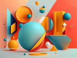 Abstract image featuring a combination of organic and geometric shapes dynamic and energetic background created with technology photo